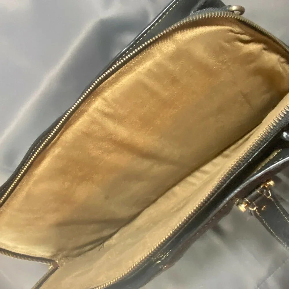 Liz Claiborne Business Class Brown Leather Brief Case Tote Bag